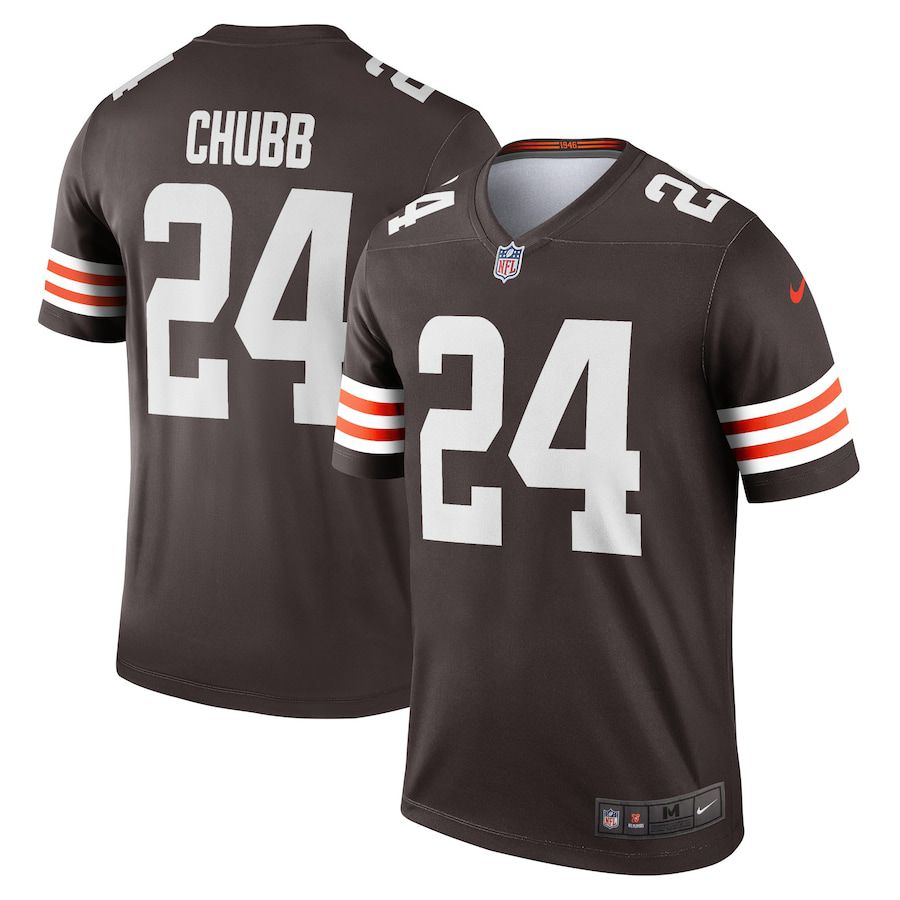 Men Cleveland Browns #24 Nick Chubb Nike Brown Legend Player NFL Jersey